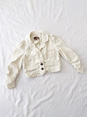 vintage cream corduroy shrunken blazer